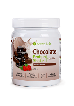 ИЗЧЕРПАН - Шоколадов протеинов шейк с гуарана Active Life, 300 гр.